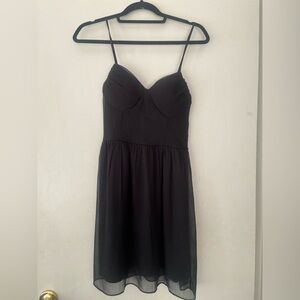 Black mini dress with built in padding